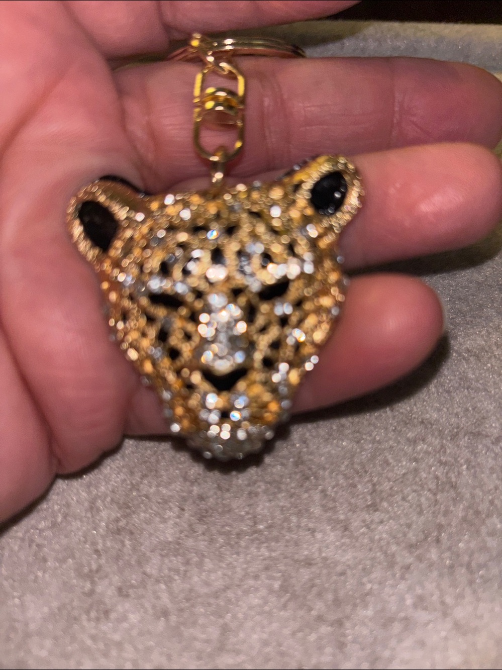 Gold Leopard Head Keychain/Bag Charm - Picture 6 of 6